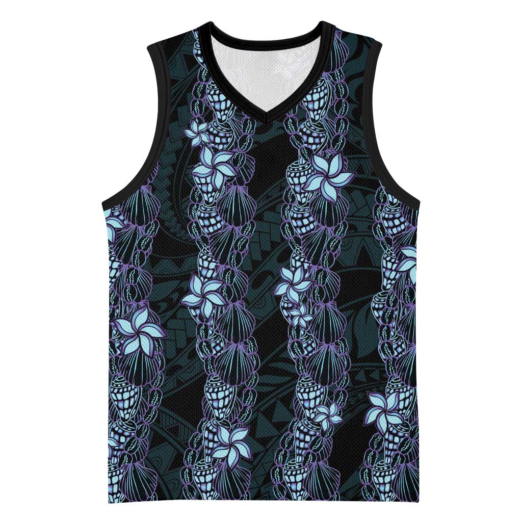 Purple Paradise Hawaii Shell Lei Basketball Jersey Hawaiian Sunrise Shell Hebrew Cone Plumeria - Polynesian Pride