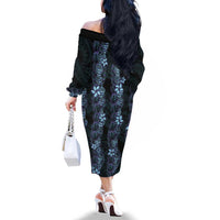 Purple Paradise Hawaii Shell Lei Family Matching Off The Shoulder Long Sleeve Dress and Hawaiian Shirt Hawaiian Sunrise Shell Hebrew Cone Plumeria LT14 - Polynesian Pride