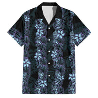 Purple Paradise Hawaii Shell Lei Family Matching Off Shoulder Short Dress and Hawaiian Shirt Hawaiian Sunrise Shell Hebrew Cone Plumeria LT14 Dad's Shirt - Short Sleeve Purple - Polynesian Pride