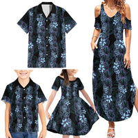 Purple Paradise Hawaii Shell Lei Family Matching Summer Maxi Dress and Hawaiian Shirt Hawaiian Sunrise Shell Hebrew Cone Plumeria LT14 - Polynesian Pride