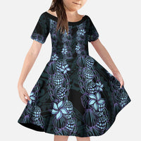 Purple Paradise Hawaii Shell Lei Family Matching Tank Maxi Dress and Hawaiian Shirt Hawaiian Sunrise Shell Hebrew Cone Plumeria LT14 Daughter's Dress Purple - Polynesian Pride