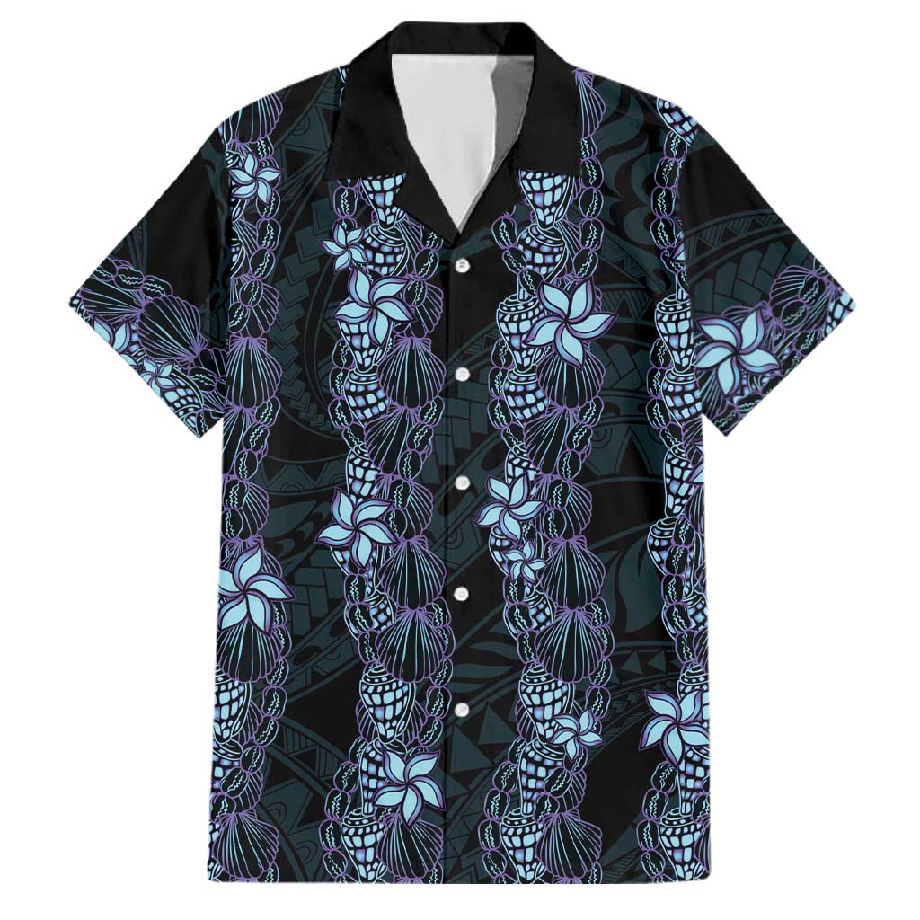 Purple Paradise Hawaii Shell Lei Family Matching Tank Maxi Dress and Hawaiian Shirt Hawaiian Sunrise Shell Hebrew Cone Plumeria LT14 Dad's Shirt - Short Sleeve Purple - Polynesian Pride