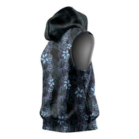 Purple Paradise Hawaii Shell Lei Sleeveless Hoodie Hawaiian Sunrise Shell Hebrew Cone Plumeria - Polynesian Pride