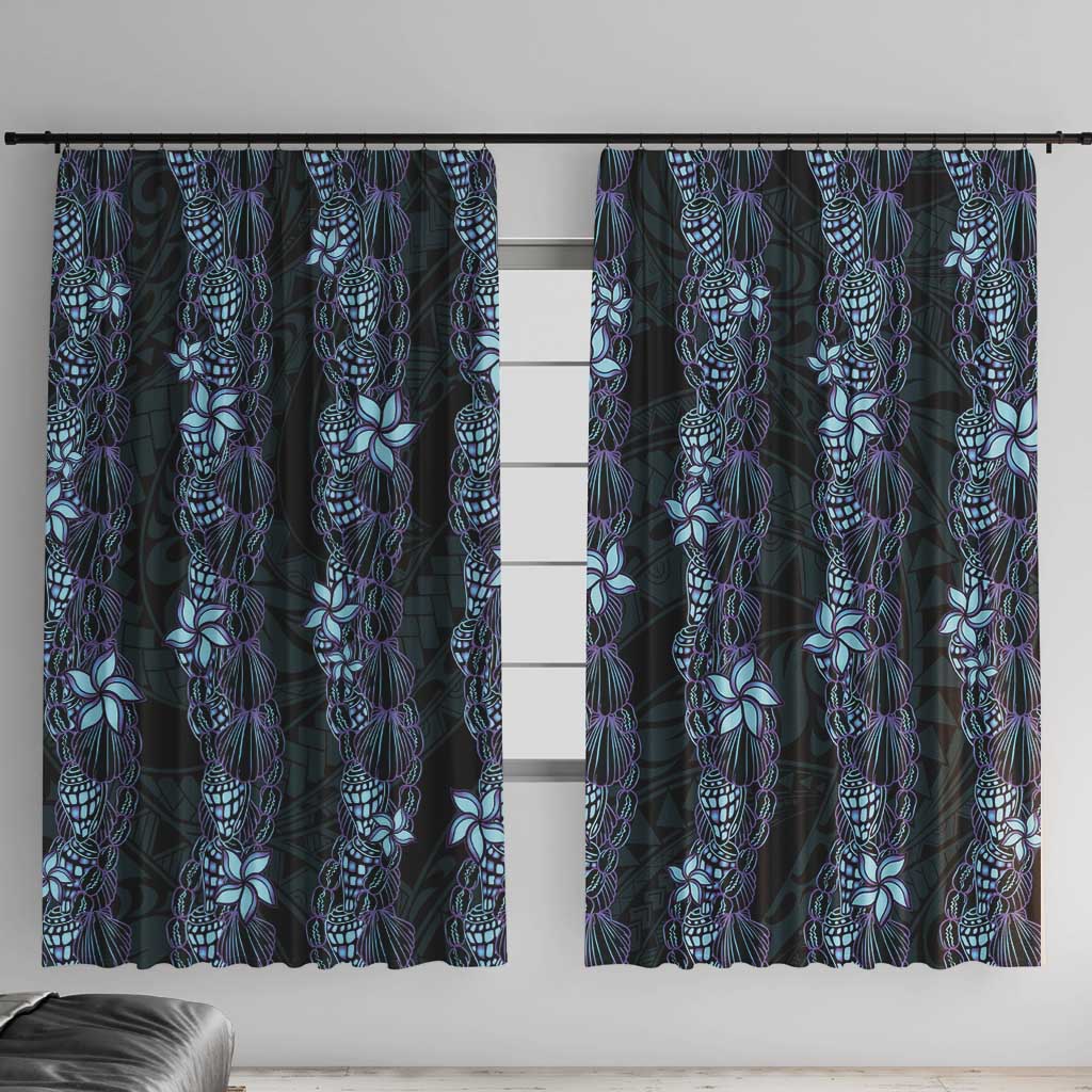 Purple Paradise Hawaii Shell Lei Window Curtain Hawaiian Sunrise Shell Hebrew Cone Plumeria - Polynesian Pride