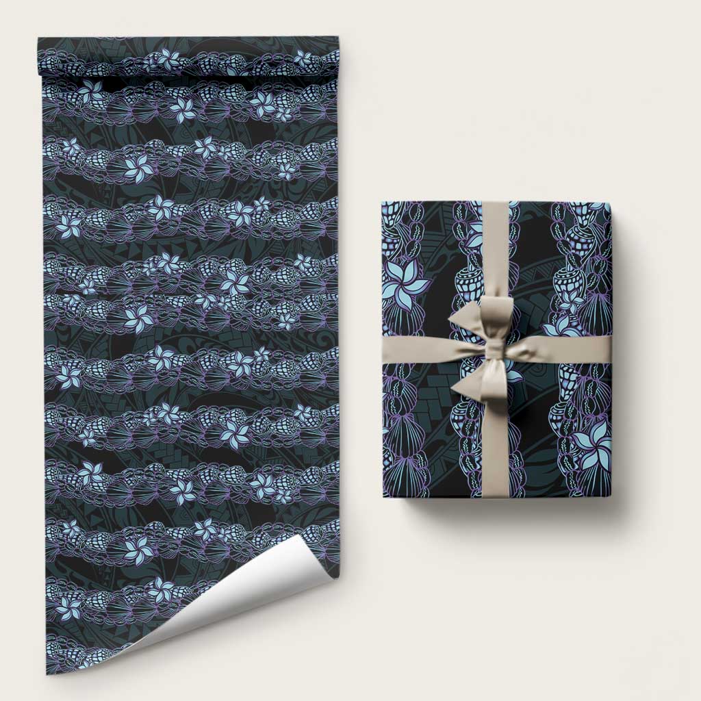 Purple Paradise Hawaii Shell Lei Wrapping Paper Hawaiian Sunrise Shell Hebrew Cone Plumeria - Polynesian Pride