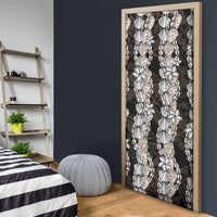 Black and Beige Hawaii Shell Lei Door Cover Hawaiian Sunrise Shell Hebrew Cone Plumeria - Polynesian Pride