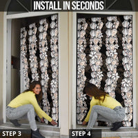 Black and Beige Hawaii Shell Lei Door Cover Hawaiian Sunrise Shell Hebrew Cone Plumeria - Polynesian Pride