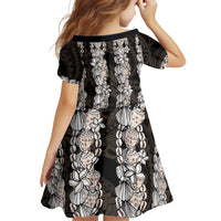 Black and Beige Hawaii Shell Lei Family Matching Puletasi and Hawaiian Shirt Hawaiian Sunrise Shell Hebrew Cone Plumeria - Polynesian Pride