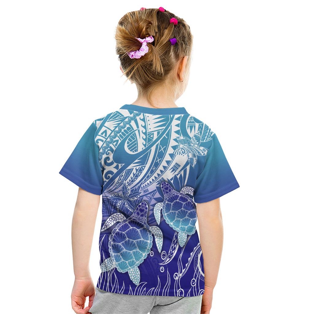 Polynesia Sea Turtle Kid T Shirt Happy Valentine Day Polynesian - Dark Cyan LT14 - Polynesian Pride