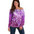 Polynesia Valentine Day Off Shoulder Sweater Polynesian Sea Turtle Purple Version LT14 Women Purple - Polynesian Pride