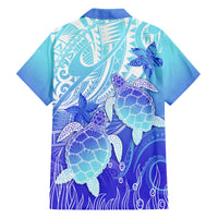 Polynesia Valentine Day Family Matching Tank Maxi Dress and Hawaiian Shirt Polynesian Sea Turtle Turquoise Version LT14 - Polynesian Pride