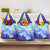 Polynesia Valentine Day Grocery Bag Polynesian Sea Turtle Turquoise Version
