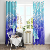 Polynesia Valentine Day Window Curtain Polynesian Sea Turtle Turquoise Version LT14 - Polynesian Pride