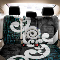 Aotearoa Koru Back Car Seat Cover Cyan Maori Paua Shell Mix Silver Fern LT14 - Polynesian Pride