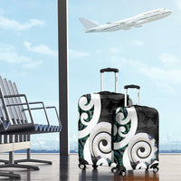 Aotearoa Koru Luggage Cover Cyan Maori Paua Shell Mix Silver Fern LT14 - Polynesian Pride