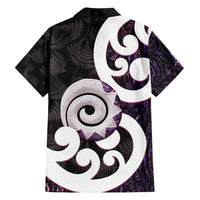 Aotearoa Koru Family Matching Off Shoulder Maxi Dress and Hawaiian Shirt Purple Maori Paua Shell Mix Silver Fern LT14 - Polynesian Pride
