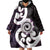 Aotearoa Koru Wearable Blanket Hoodie Purple Maori Paua Shell Mix Silver Fern