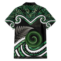 Koru Pounamu Aotearoa Family Matching Off The Shoulder Long Sleeve Dress and Hawaiian Shirt Maori Paua Shell Mix Silver Fern LT14 - Polynesian Pride