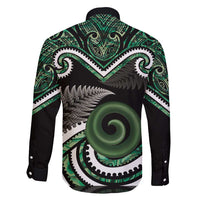 Koru Pounamu Aotearoa Family Matching Off Shoulder Short Dress and Hawaiian Shirt Maori Paua Shell Mix Silver Fern LT14 - Polynesian Pride