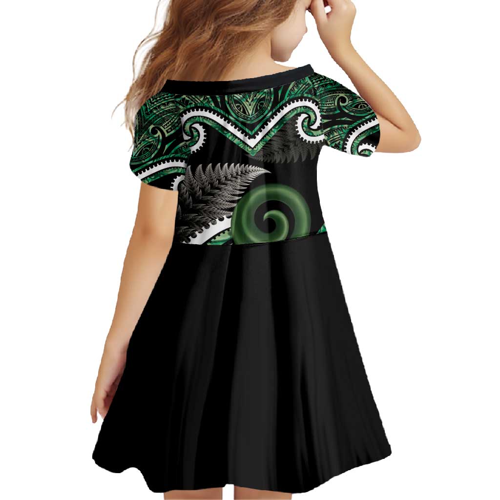 Koru Pounamu Aotearoa Family Matching Summer Maxi Dress and Hawaiian Shirt Maori Paua Shell Mix Silver Fern LT14 - Polynesian Pride