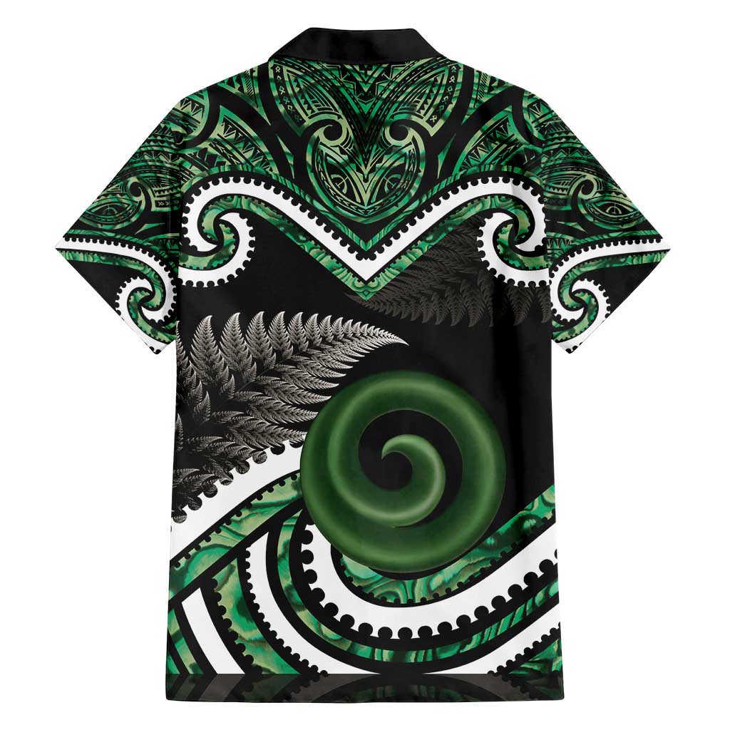 Koru Pounamu Aotearoa Family Matching Summer Maxi Dress and Hawaiian Shirt Maori Paua Shell Mix Silver Fern LT14 - Polynesian Pride