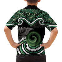 Koru Pounamu Aotearoa Hawaiian Shirt Maori Paua Shell Mix Silver Fern