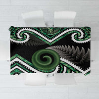 Koru Pounamu Aotearoa Tablecloth Maori Paua Shell Mix Silver Fern