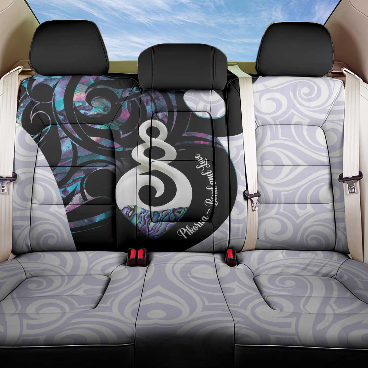 Aotearoa Pikorua Back Car Seat Cover NZ Twist - Bond And Love LT14 One Size White - Polynesian Pride