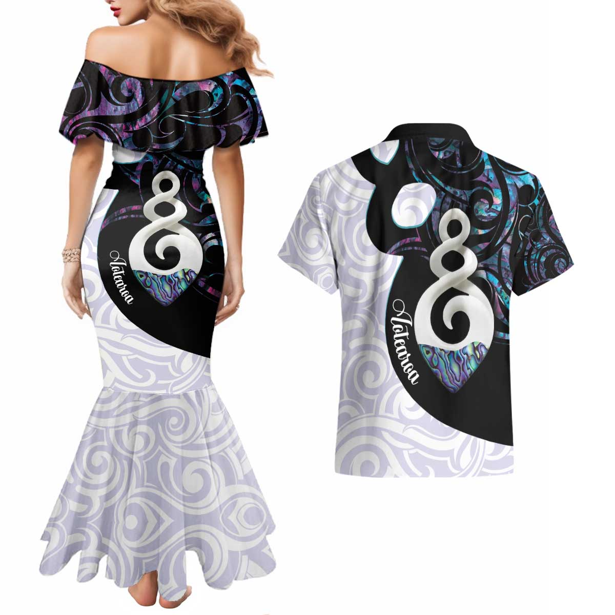 Aotearoa Pikorua Couples Matching Mermaid Dress and Hawaiian Shirt NZ Twist - Bond And Love