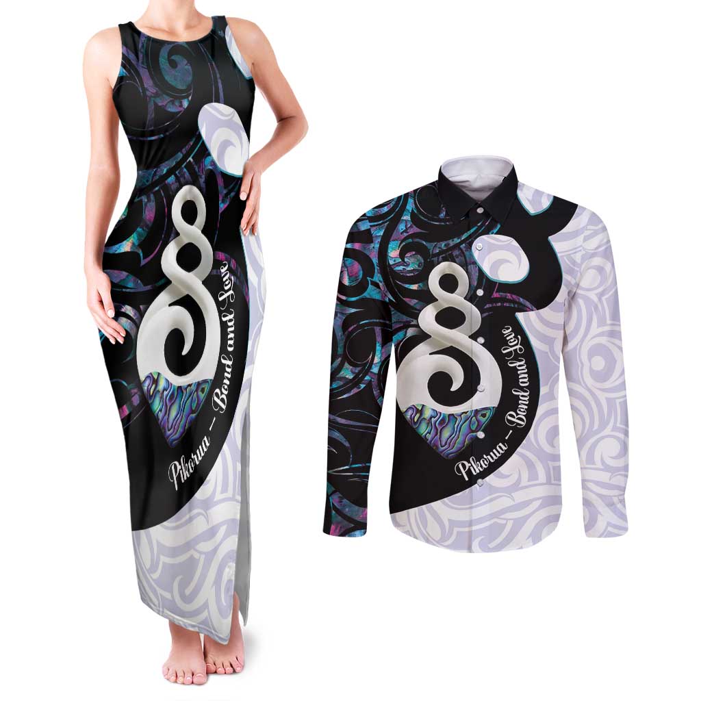 Aotearoa Pikorua Couples Matching Tank Maxi Dress and Long Sleeve Button Shirt NZ Twist - Bond And Love