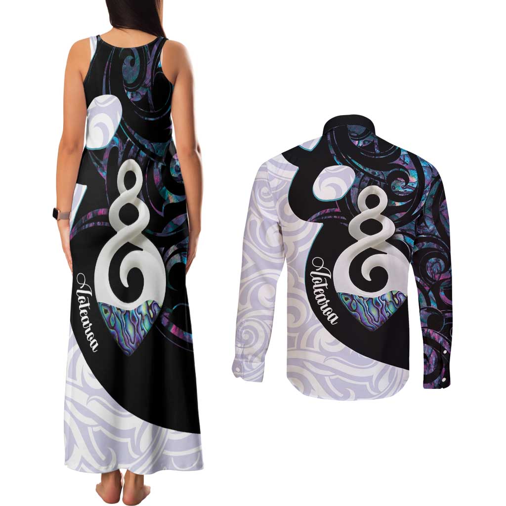 Aotearoa Pikorua Couples Matching Tank Maxi Dress and Long Sleeve Button Shirt NZ Twist - Bond And Love