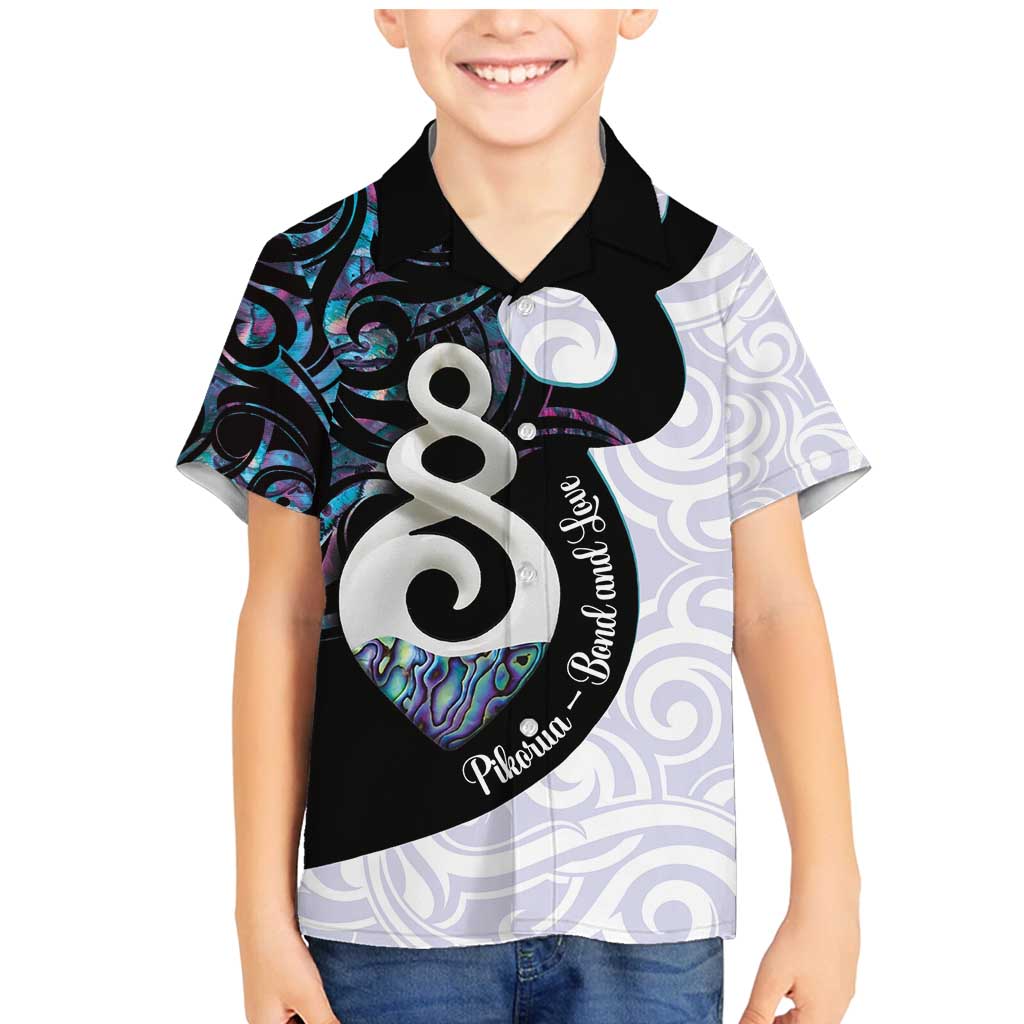 Aotearoa Pikorua Family Matching Mermaid Dress and Hawaiian Shirt NZ Twist - Bond And Love LT14 Son's Shirt White - Polynesian Pride