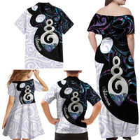 Aotearoa Pikorua Family Matching Off Shoulder Maxi Dress and Hawaiian Shirt NZ Twist - Bond And Love LT14 - Polynesian Pride
