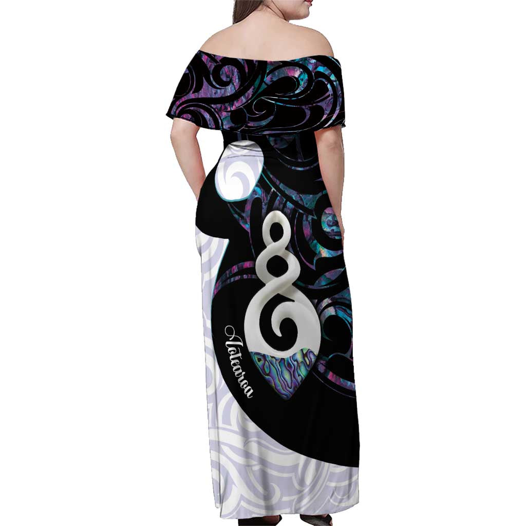 Aotearoa Pikorua Family Matching Off Shoulder Maxi Dress and Hawaiian Shirt NZ Twist - Bond And Love LT14 - Polynesian Pride