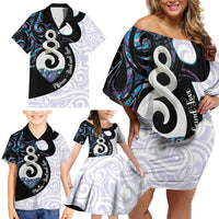 Aotearoa Pikorua Family Matching Off Shoulder Short Dress and Hawaiian Shirt NZ Twist - Bond And Love LT14 - Polynesian Pride