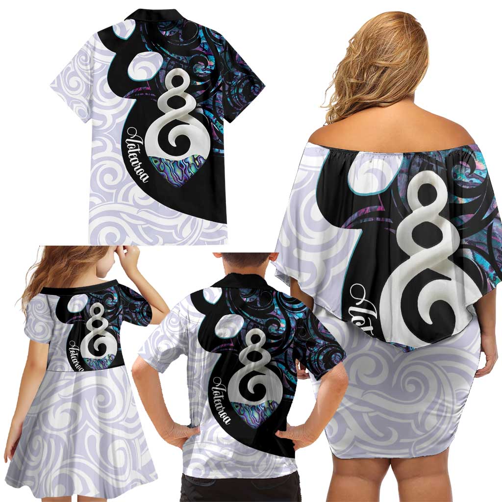 Aotearoa Pikorua Family Matching Off Shoulder Short Dress and Hawaiian Shirt NZ Twist - Bond And Love LT14 - Polynesian Pride