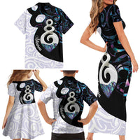 Aotearoa Pikorua Family Matching Short Sleeve Bodycon Dress and Hawaiian Shirt NZ Twist - Bond And Love LT14 - Polynesian Pride