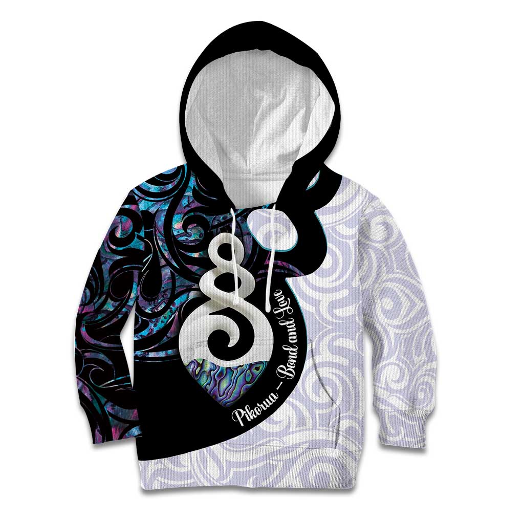 Aotearoa Pikorua Kid Hoodie NZ Twist - Bond And Love LT14 Hoodie White - Polynesian Pride