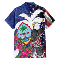 United States Guam Family Matching Short Sleeve Bodycon Dress and Hawaiian Shirt USA Eagle Guahan Seal Bougainvillea LT14 - Polynesian Pride
