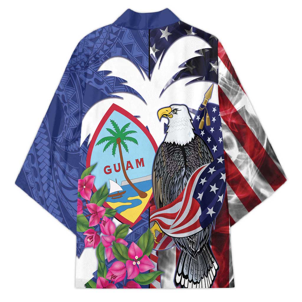 United States Guam Kimono USA Eagle Guahan Seal Bougainvillea - Polynesian Pride
