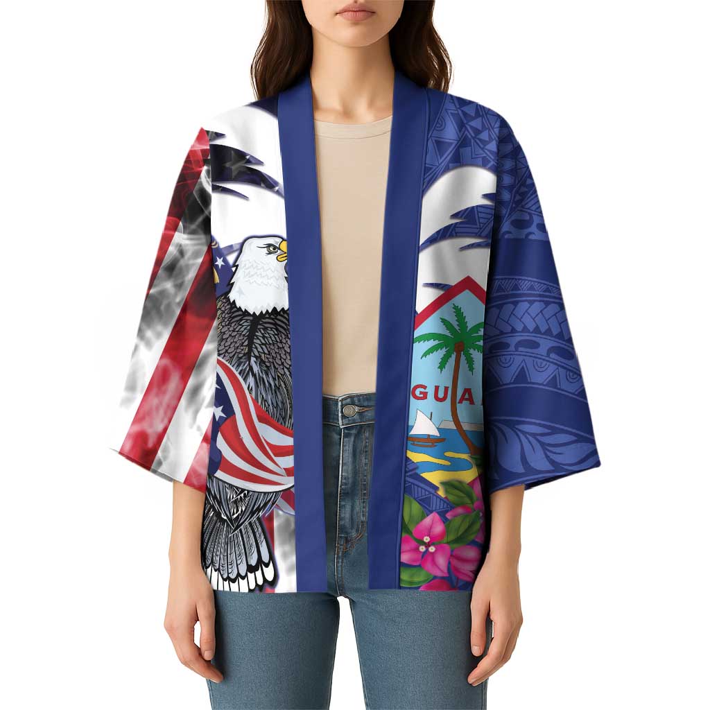 United States Guam Kimono USA Eagle Guahan Seal Bougainvillea - Polynesian Pride