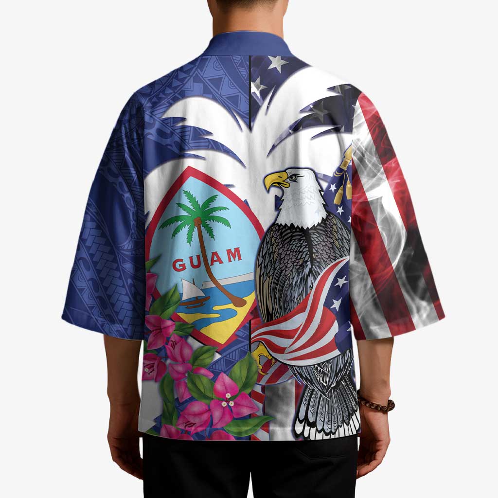 United States Guam Kimono USA Eagle Guahan Seal Bougainvillea - Polynesian Pride