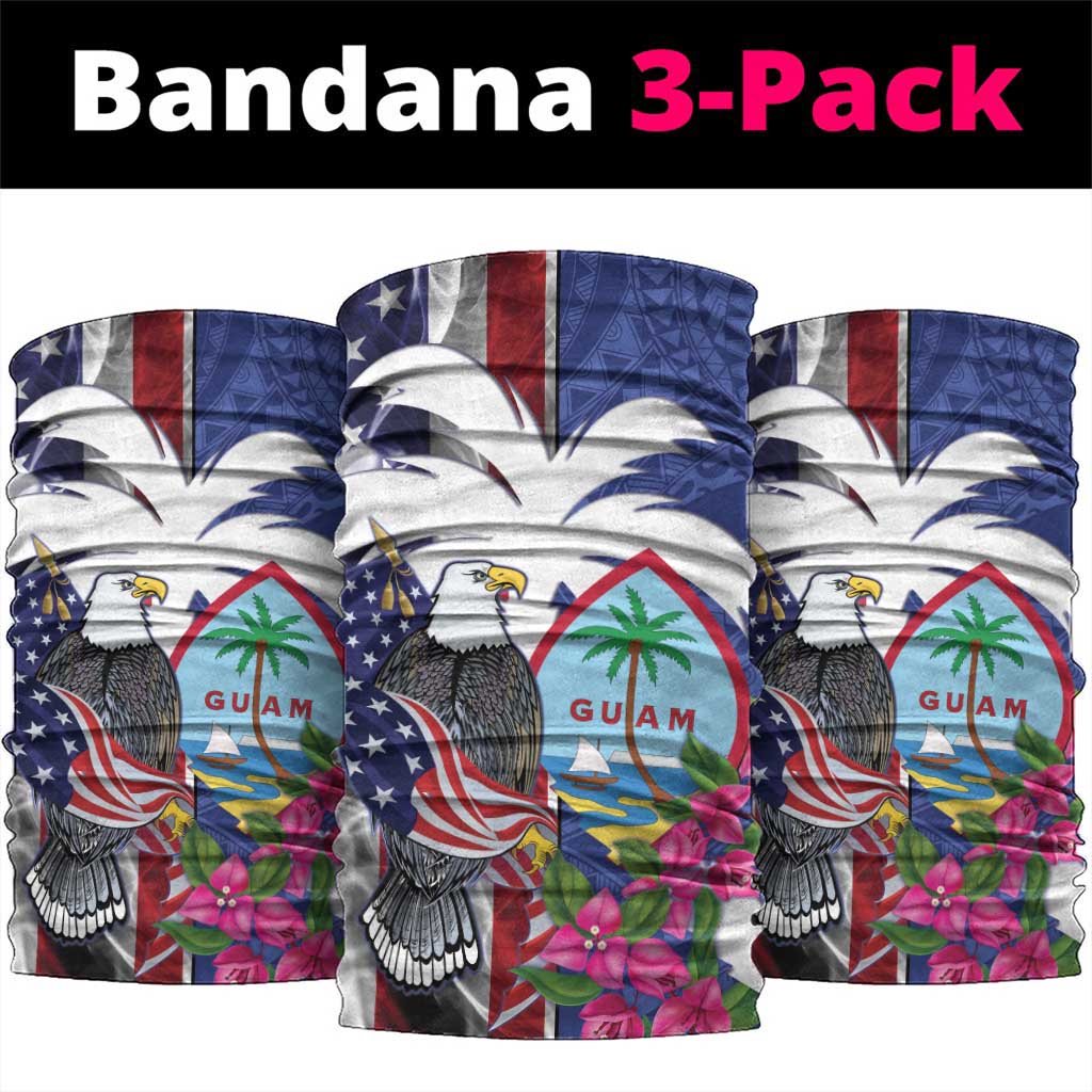 United States Guam Neck Gaiter USA Eagle Guahan Seal Bougainvillea - Polynesian Pride