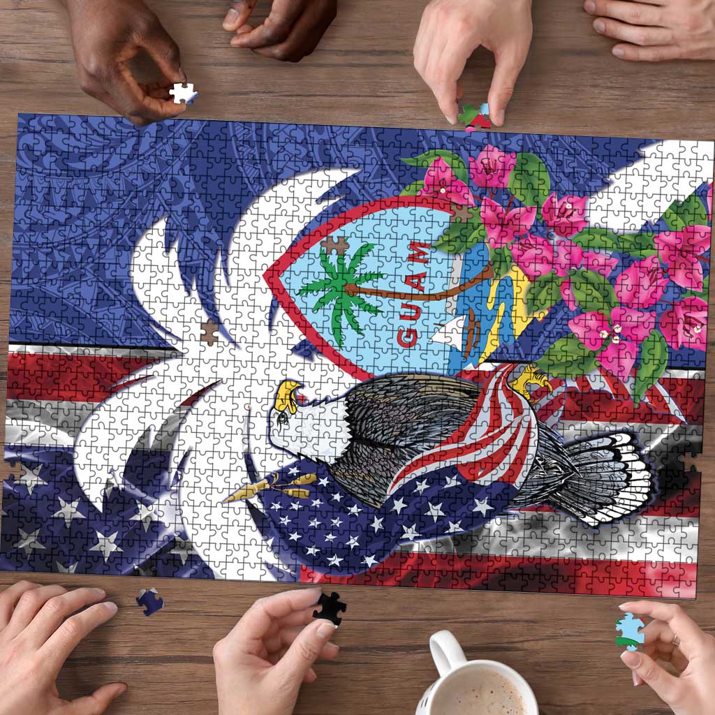 United States Guam Puzzle USA Eagle Guahan Seal Bougainvillea - Polynesian Pride