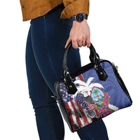 United States Guam Shoulder Handbag USA Eagle Guahan Seal Bougainvillea - Polynesian Pride