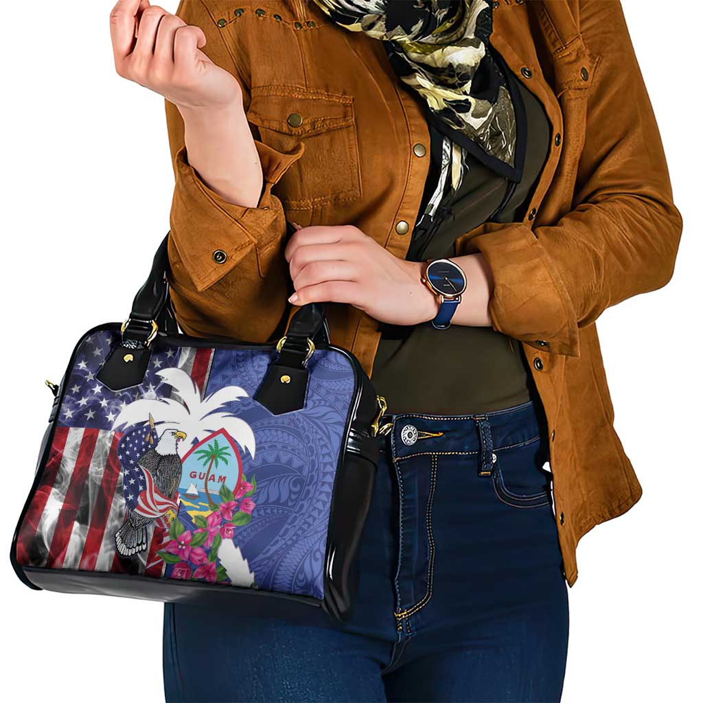 United States Guam Shoulder Handbag USA Eagle Guahan Seal Bougainvillea - Polynesian Pride