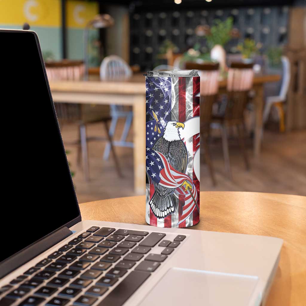 United States Guam Skinny Tumbler USA Eagle Guahan Seal Bougainvillea LT14 - Polynesian Pride