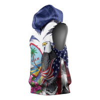 United States Guam Sleeveless Hoodie USA Eagle Guahan Seal Bougainvillea - Polynesian Pride