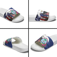 United States Guam Slide Sandals USA Eagle Guahan Seal Bougainvillea - Polynesian Pride