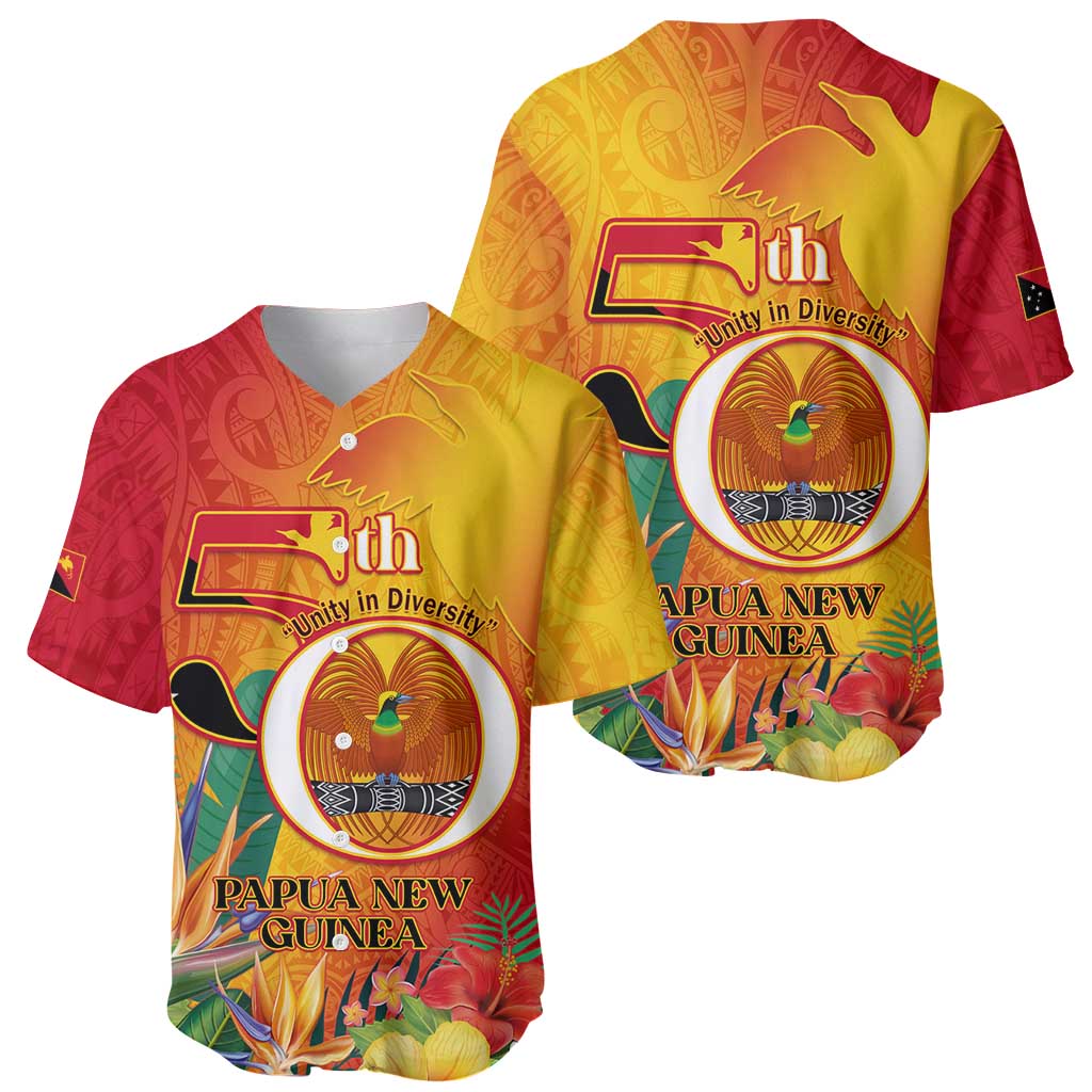 Papua New Guinea Independence Day Baseball Jersey 50th Anniversary Unity in Diversity
